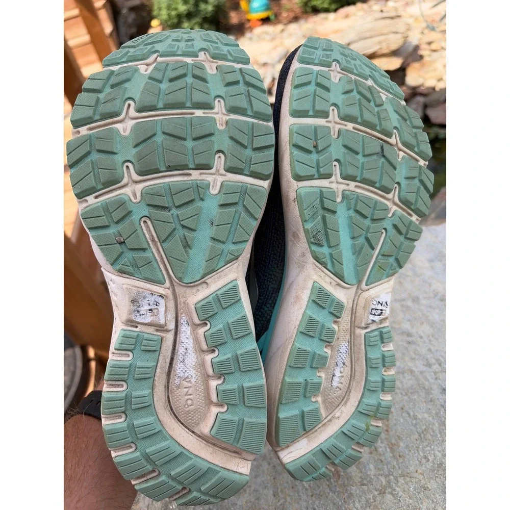 Brooks Ghost 11 Navy Blue Teal Running Shoes Mens 10.5 Wide 1202771D493